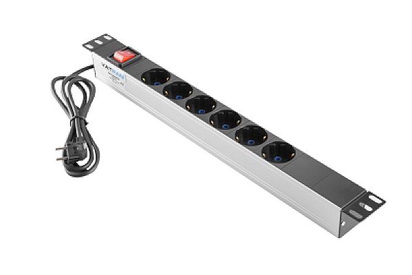 19" 6lı Alüminyum Grup Priz Anahtarlı — 1