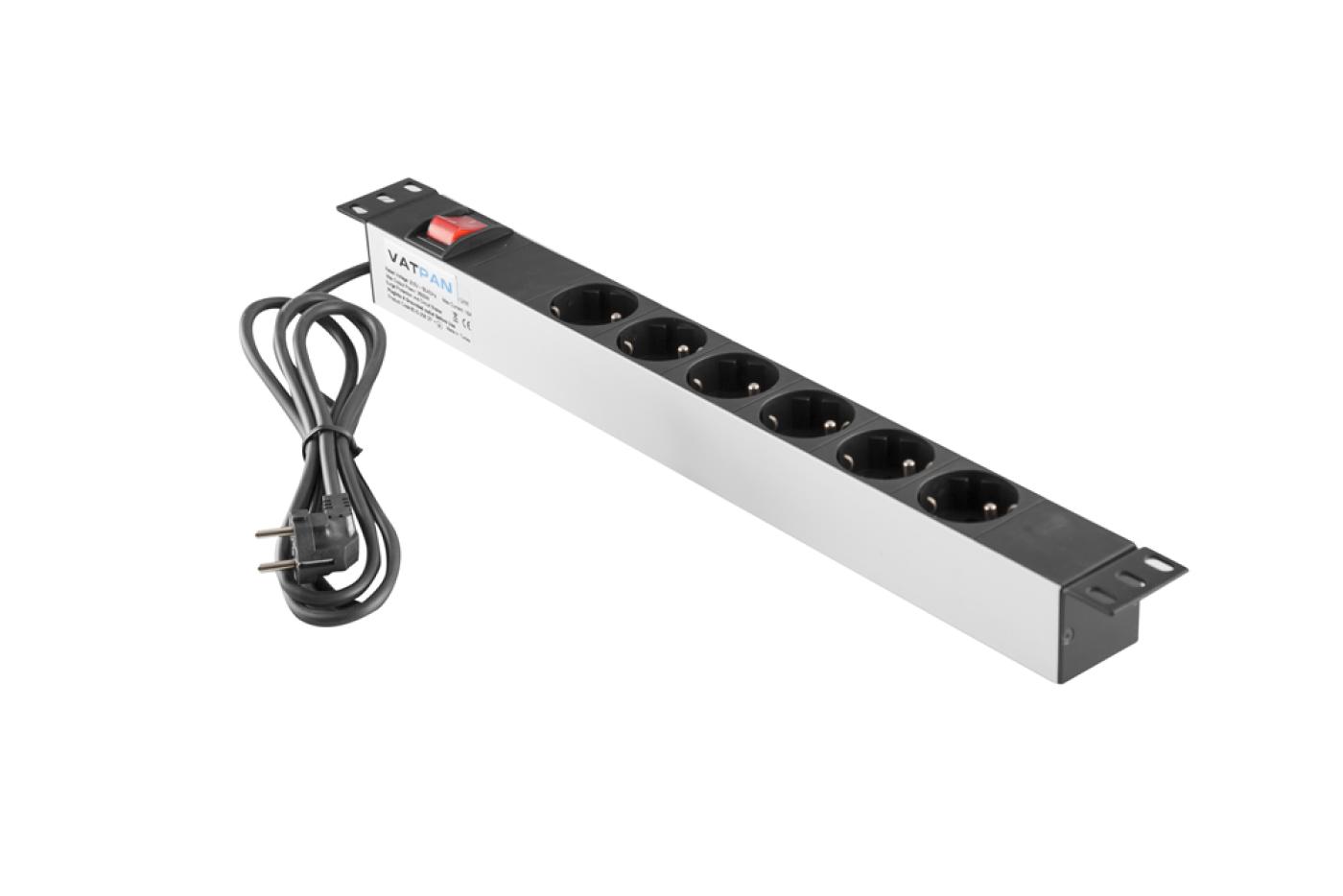 19" 6lı Alüminyum Grup Priz Ups — 1