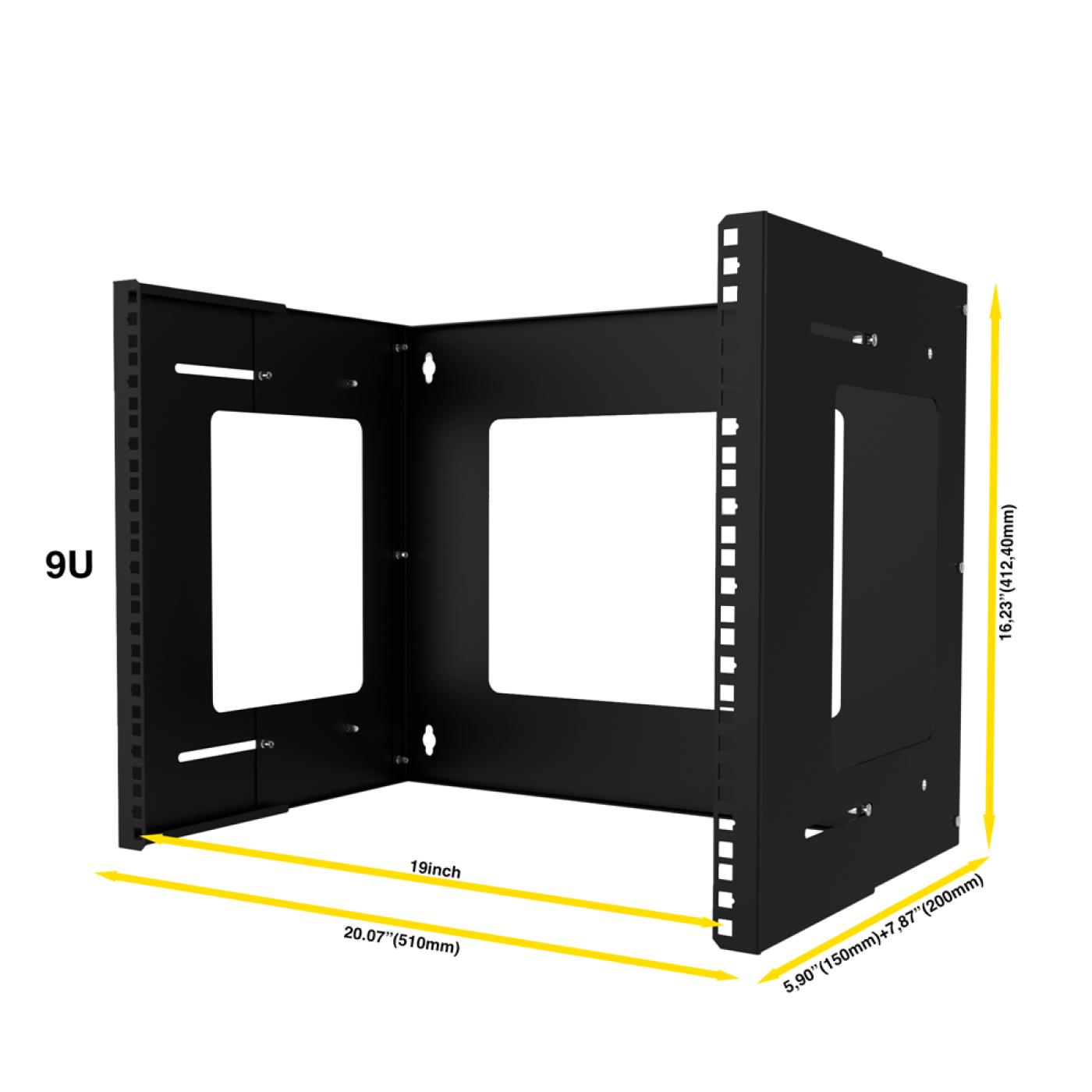 9U 19" Duvar Tipi Open Rack Kabinet — 2