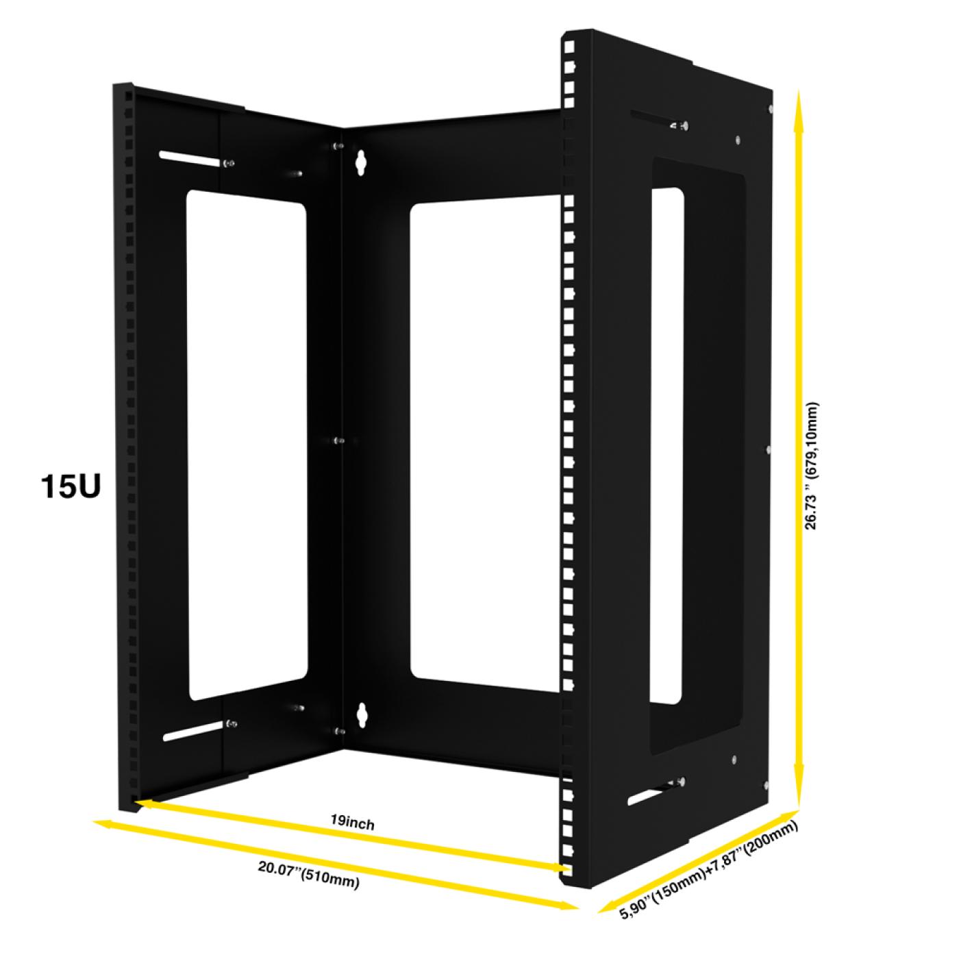 15U 19" Duvar Tipi Open Rack Kabinet — 2