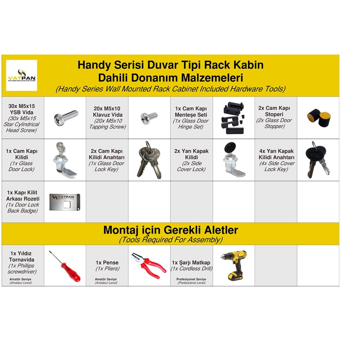 15U 19" 600mm Duvar Tipi Rack Kabinet — 3