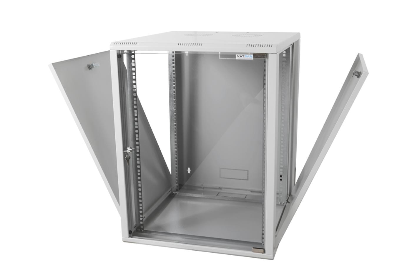 15U 19" 600mm Duvar Tipi Rack Kabinet Beyaz — 2