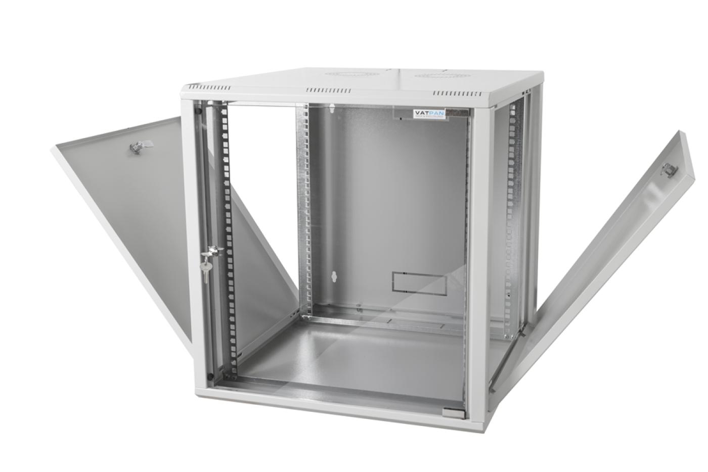 12U 19" 600mm Duvar Tipi Rack Kabinet Beyaz — 2