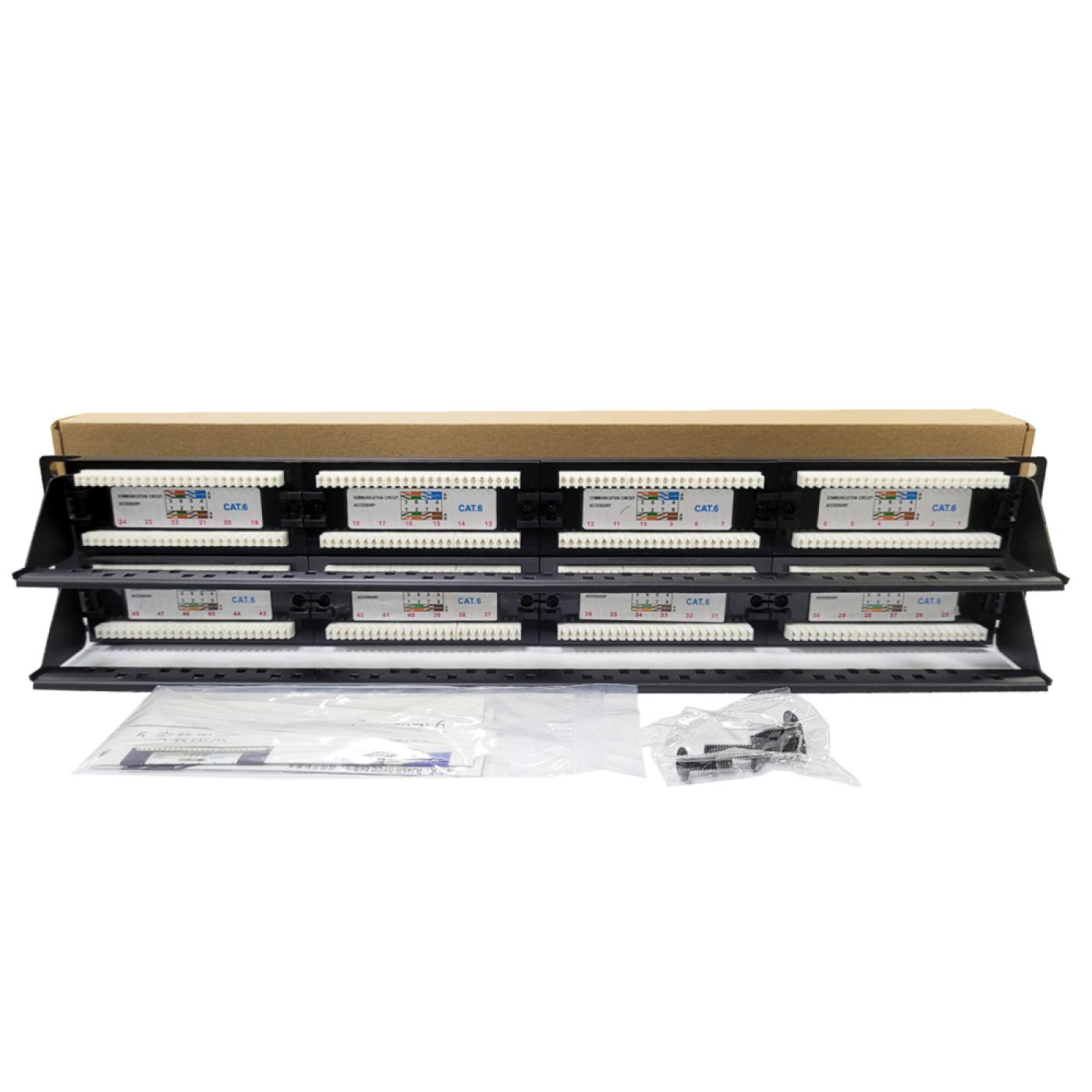 19" 48 Port Cat6 Patch Panel Dolu — 2