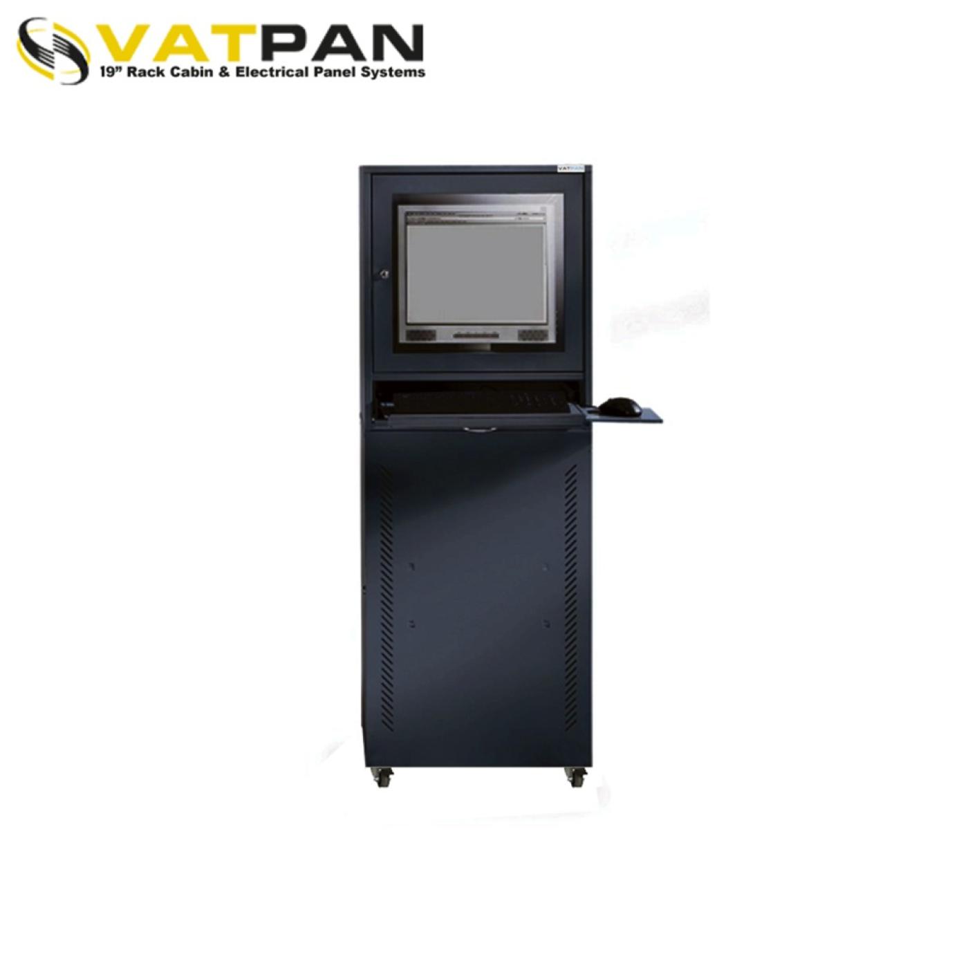 Dikili Tip Endüstriyel Bilgisayar Kabini RAL 9005 — 2