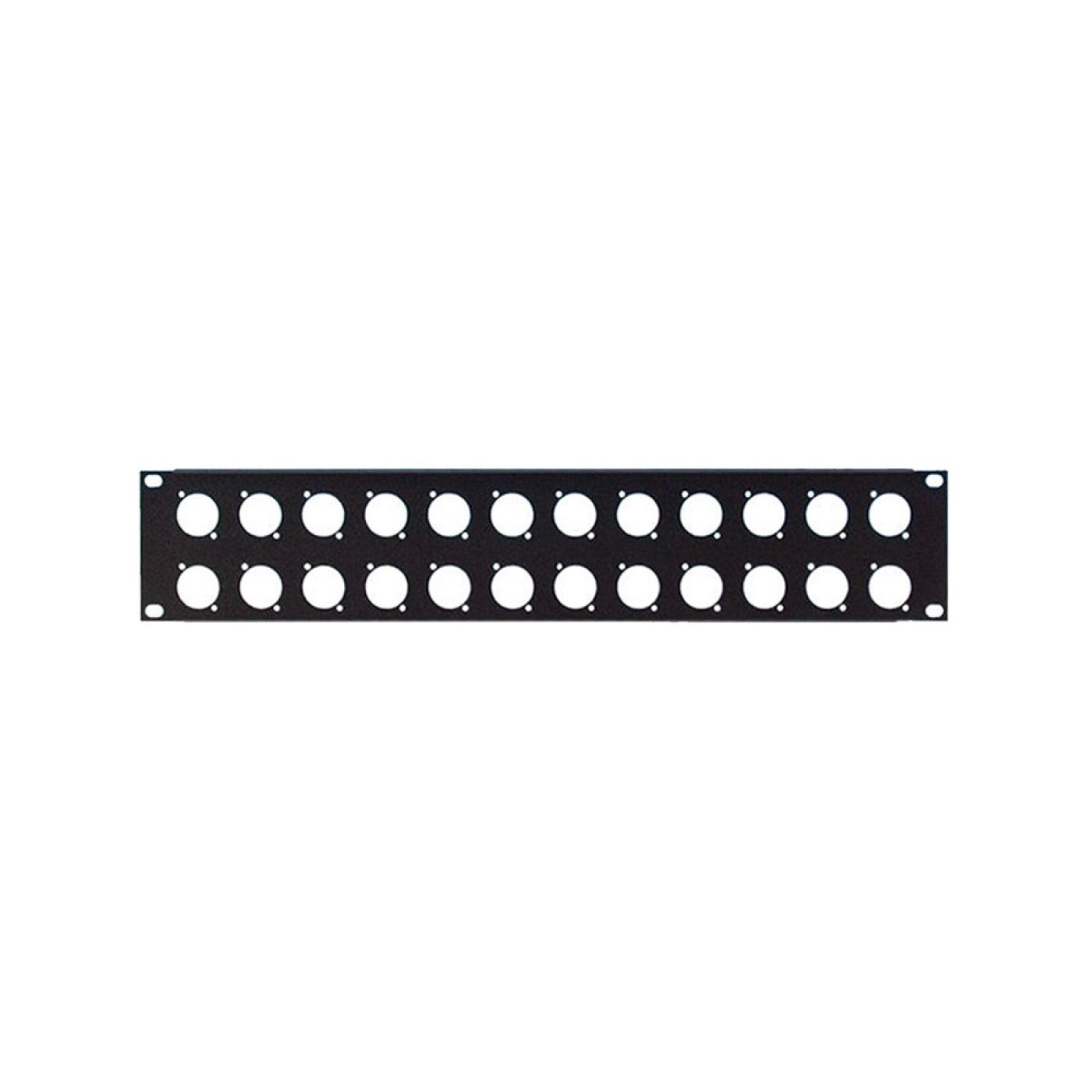 19" 2U 24 Port XLR Patch Panel — 1
