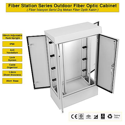 22U 19" 400mm Outdoor Fiber Optic Rack Kabinet — 6