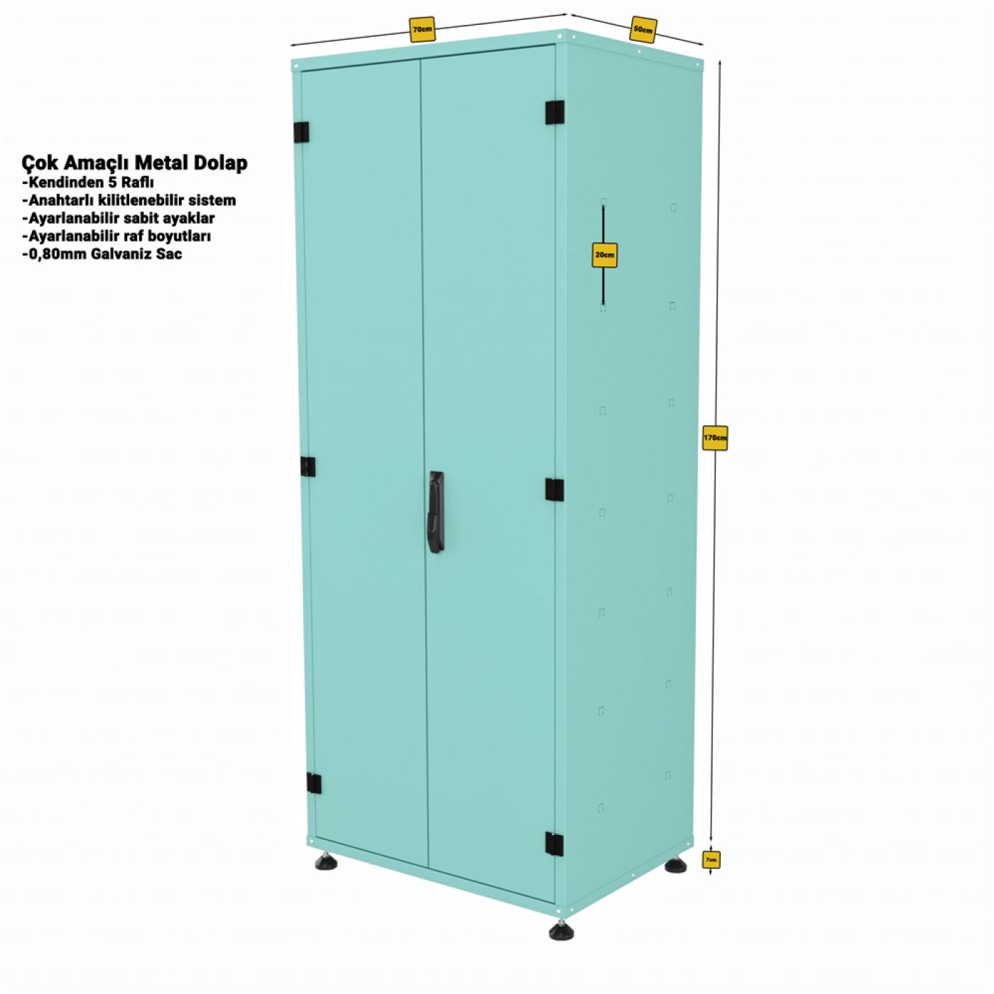 Dikili Tip Çok Amaçlı Dolap RAL 6027 — 3