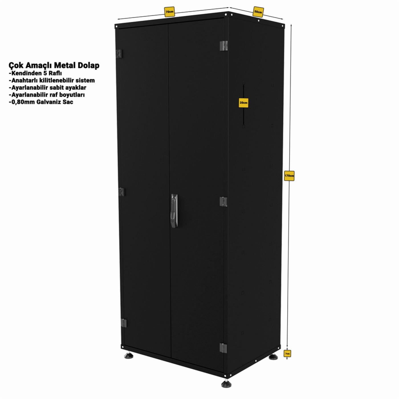 Dikili Tip Çok Amaçlı Dolap RAL 9005 — 3