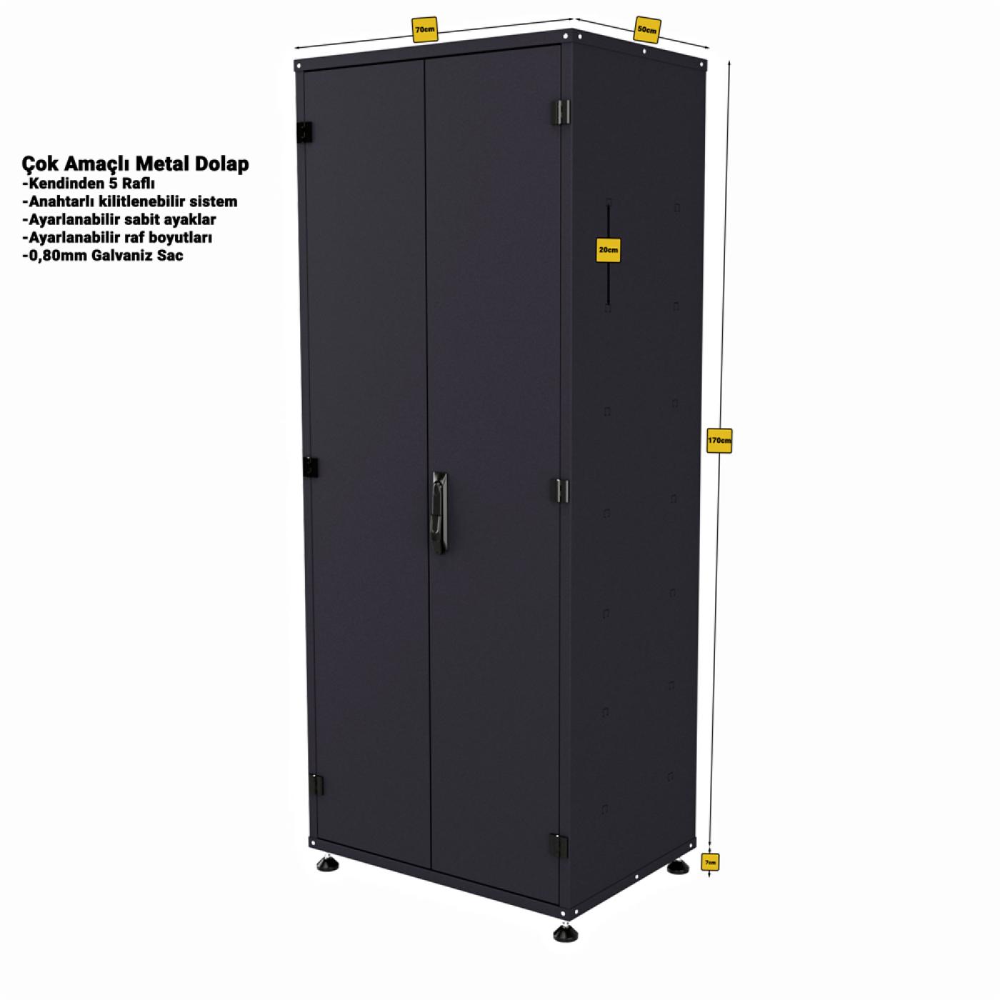 Dikili Tip Çok Amaçlı Dolap RAL 7016 — 3