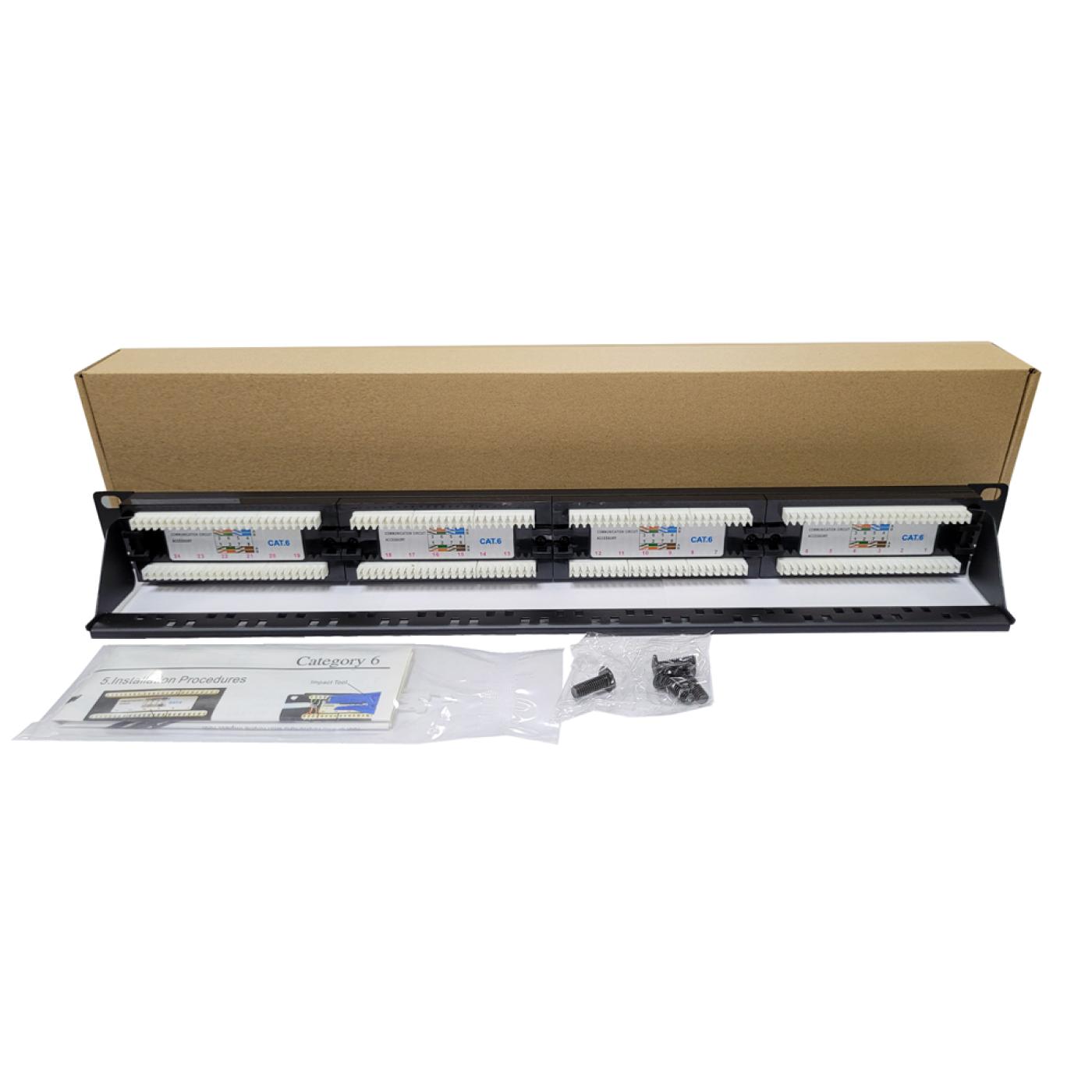 19" 24 Port Cat6 Patch Panel Dolu — 2