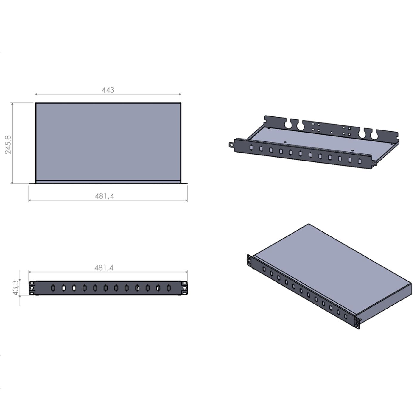 19" 1U 12 Port LC Duplex Fiber Optik Patch Panel(Boş) — 5