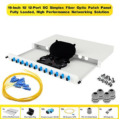 19" 1U 12 Port SC Simplex Fiber Optik Patch Panel Full(Dolu) — 1