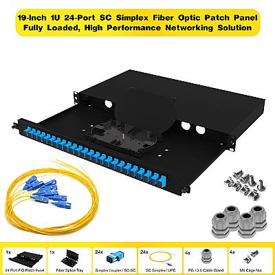 19" 1U 24 Port SC Simplex Fiber Optik Patch Panel Full(Dolu) — 2