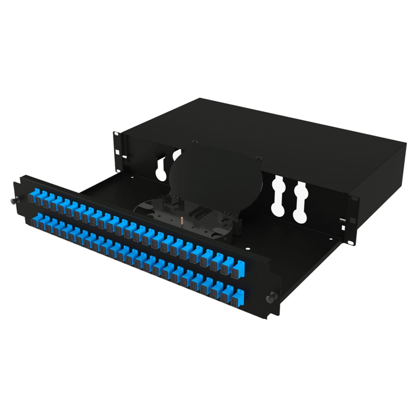 19" 2U 48 Port SC Simplex Fiber Optik Patch Panel Full(Dolu) — 3