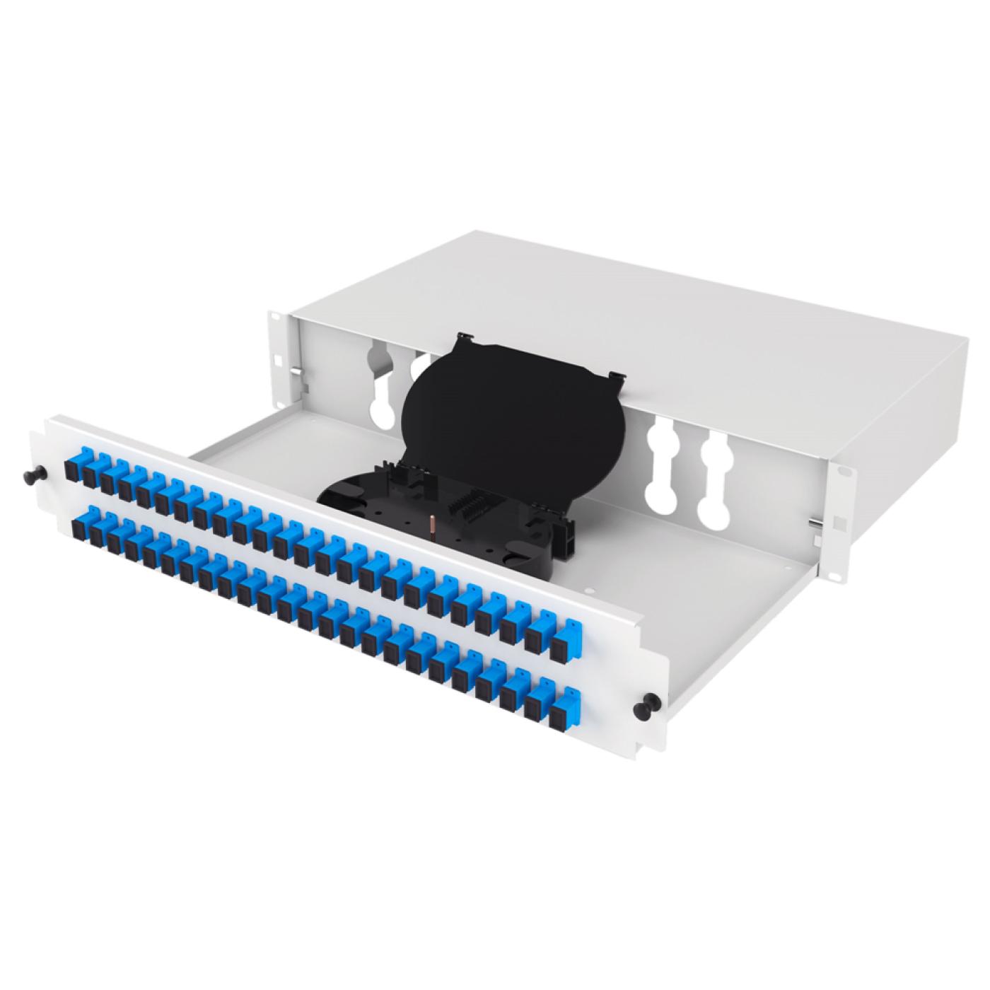19" 2U 48 Port SC Simplex Fiber Optik Patch Panel Full(Dolu) — 5