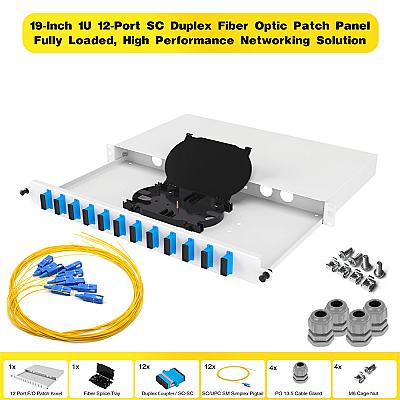 19" 1U 12 Port SC Duplex Fiber Optik Patch Panel Full(Dolu) — 1