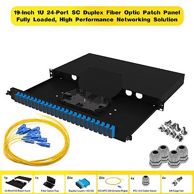 19" 1U 24 Port SC Duplex Fiber Optik Patch Panel Full(Dolu) — 8