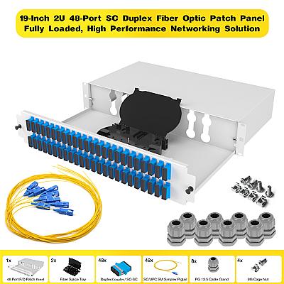 19" 2U 48 Port SC Duplex Fiber Optik Patch Panel Full(Dolu) — 1