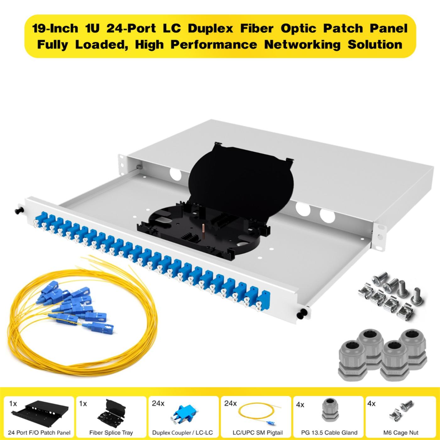 19" 1U 24 Port LC Duplex Fiber Optik Patch Panel Full(Dolu) — 1