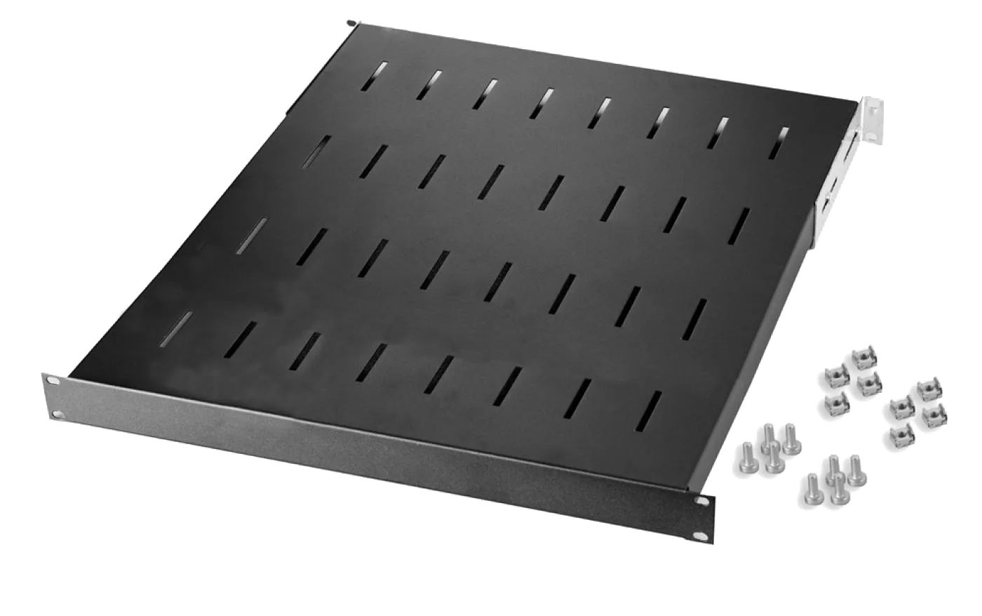 19" 1U Sabit Raf 500mm Siyah