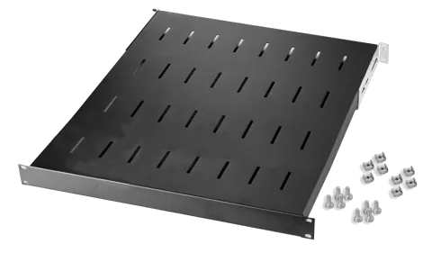 19" 1U Sabit Raf 600mm Siyah