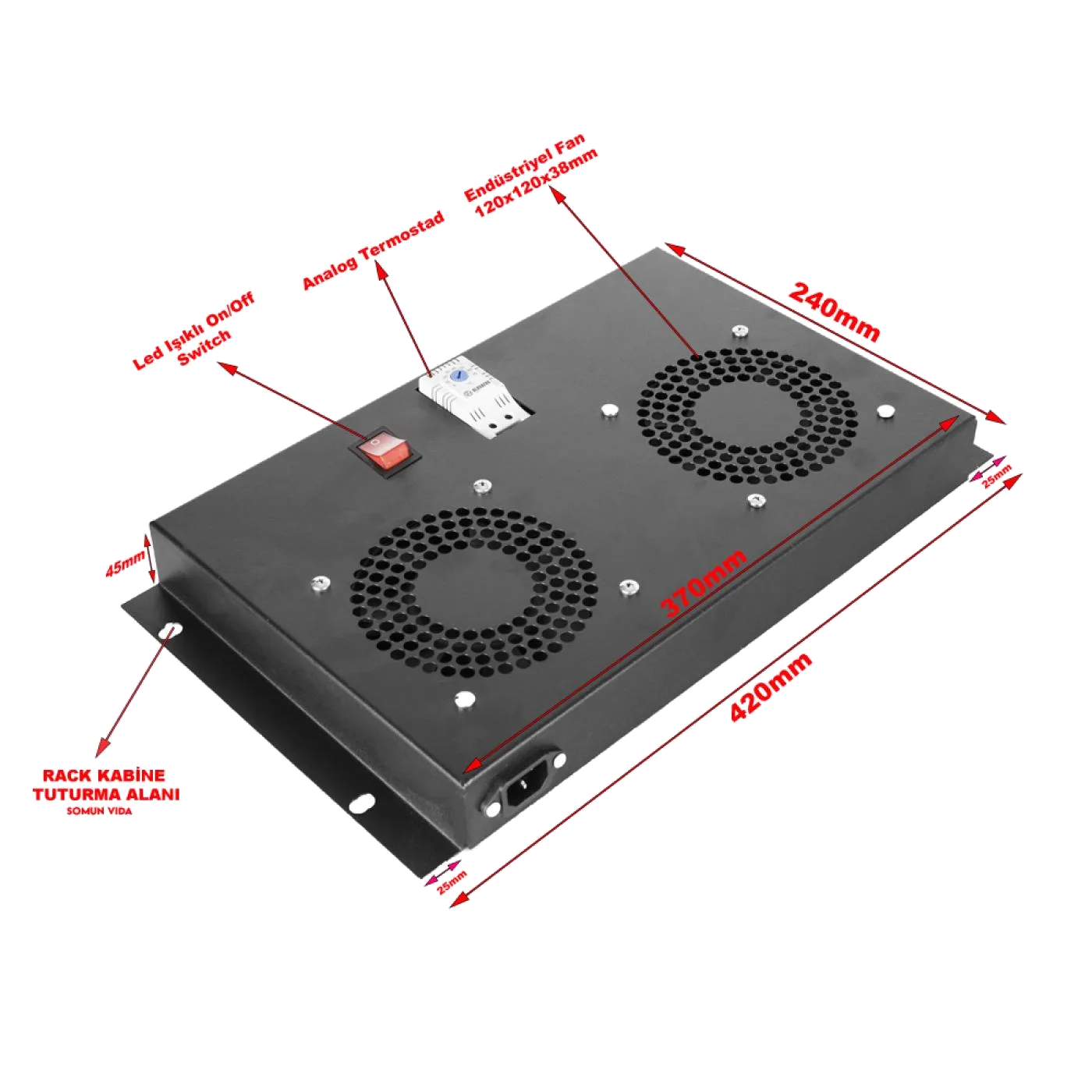 2li Fan Modülü Termostatlı On/Off Switch — 3