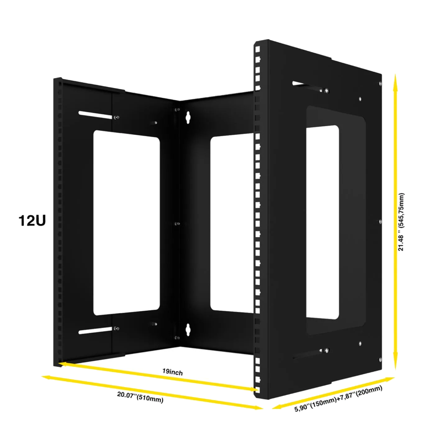 12U 19" Duvar Tipi Open Rack Kabinet — 2