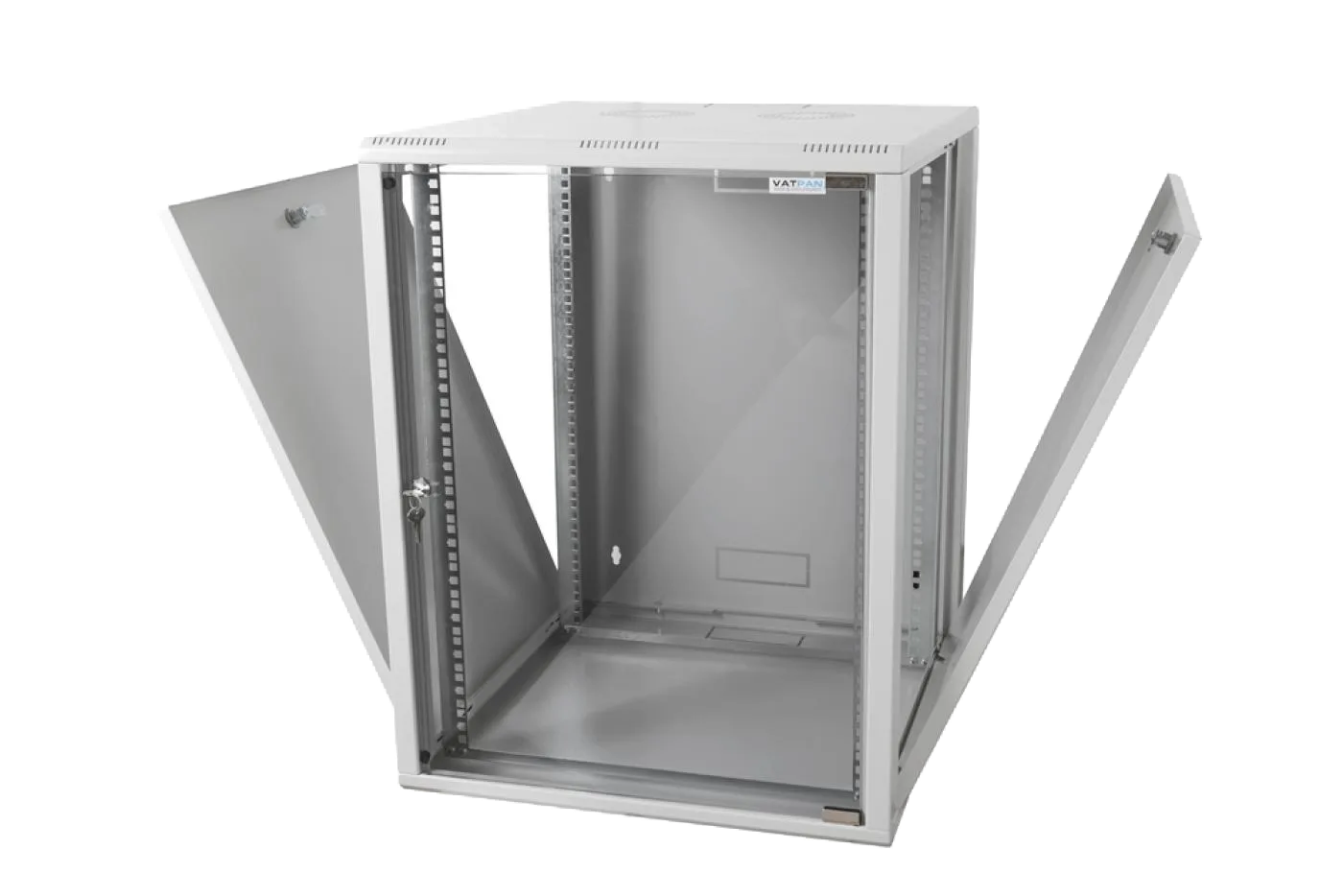 15U 19" 600mm Duvar Tipi Rack Kabinet Beyaz — 2
