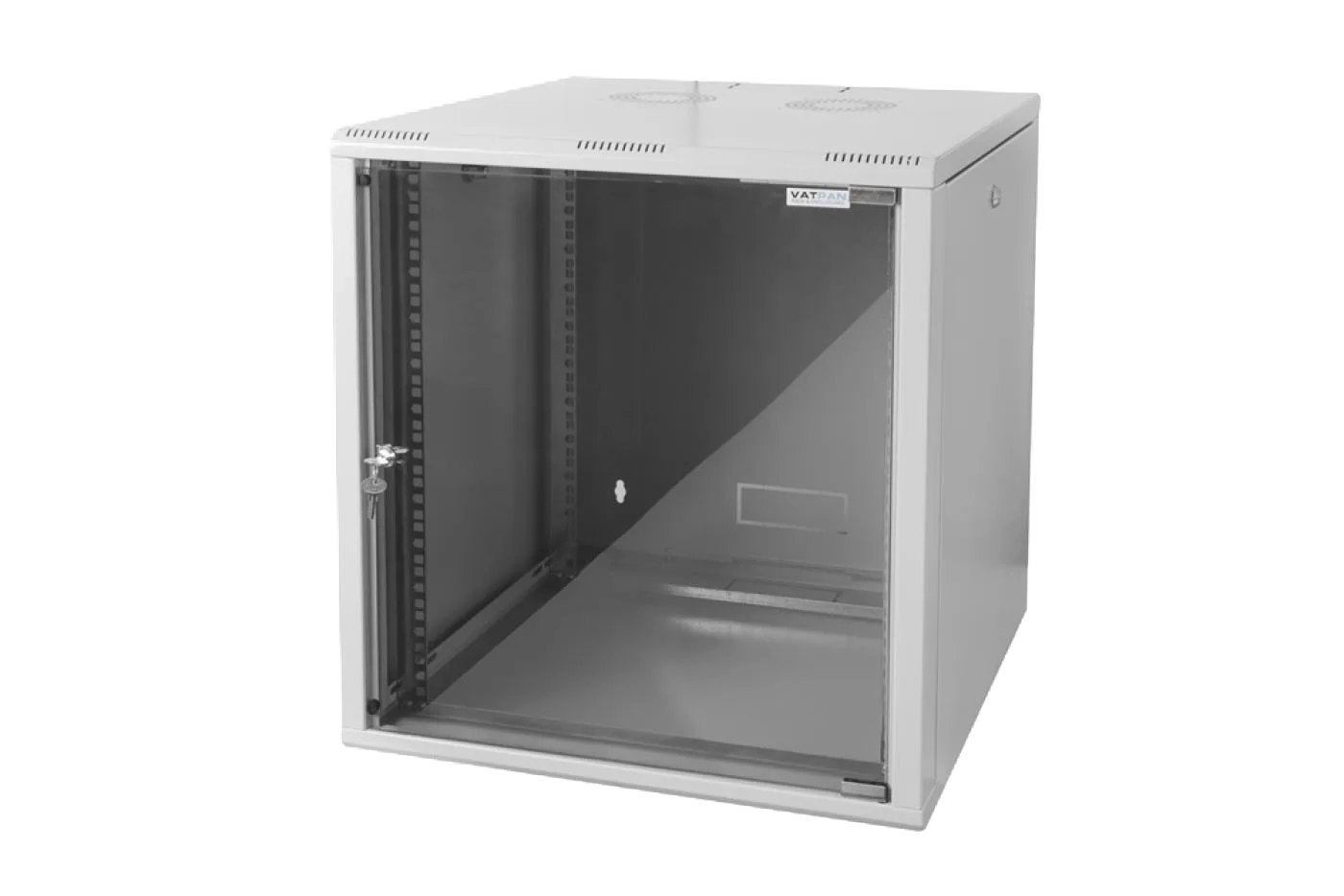 12U 19" 600mm Duvar Tipi Rack Kabinet Beyaz