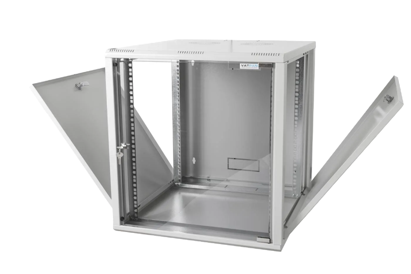 12U 19" 600mm Duvar Tipi Rack Kabinet Beyaz — 2