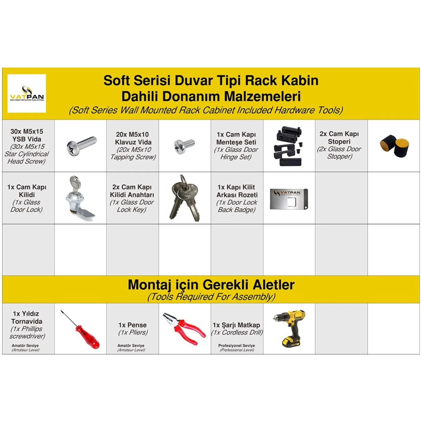 9U 19" 600mm Duvar Tipi Rack Kabinet — 4