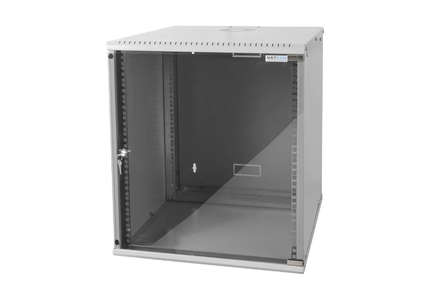 12U 19" 600mm Duvar Tipi Rack Kabin Beyaz