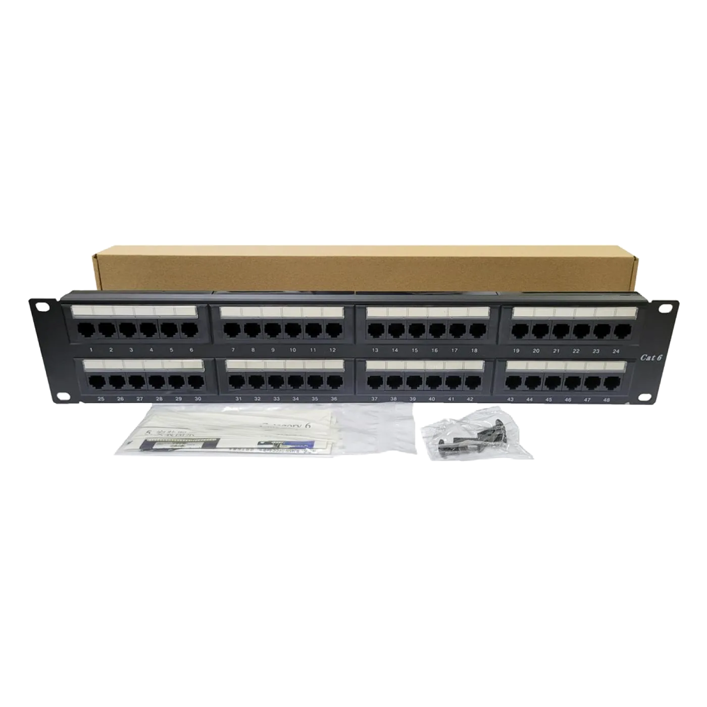 19" 48 Port Cat6 Patch Panel Dolu