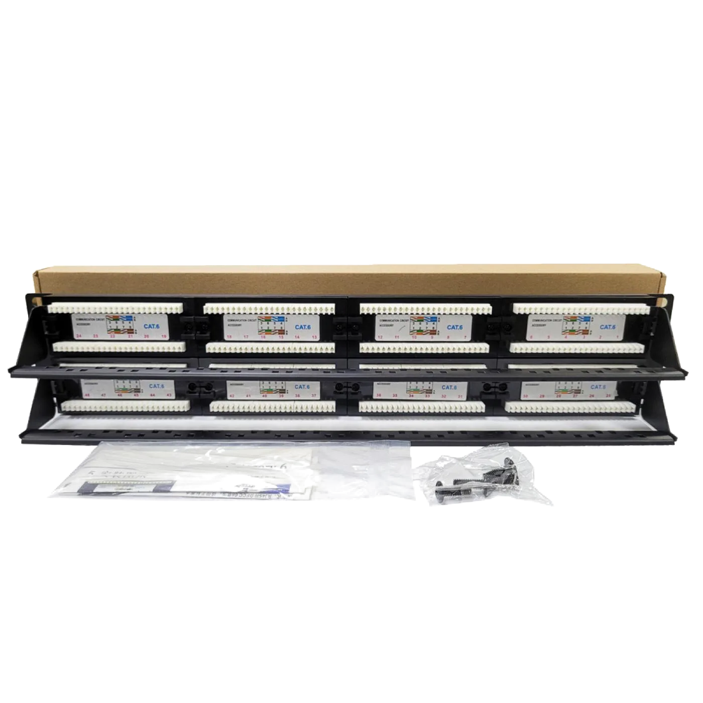 19" 48 Port Cat6 Patch Panel Dolu — 2
