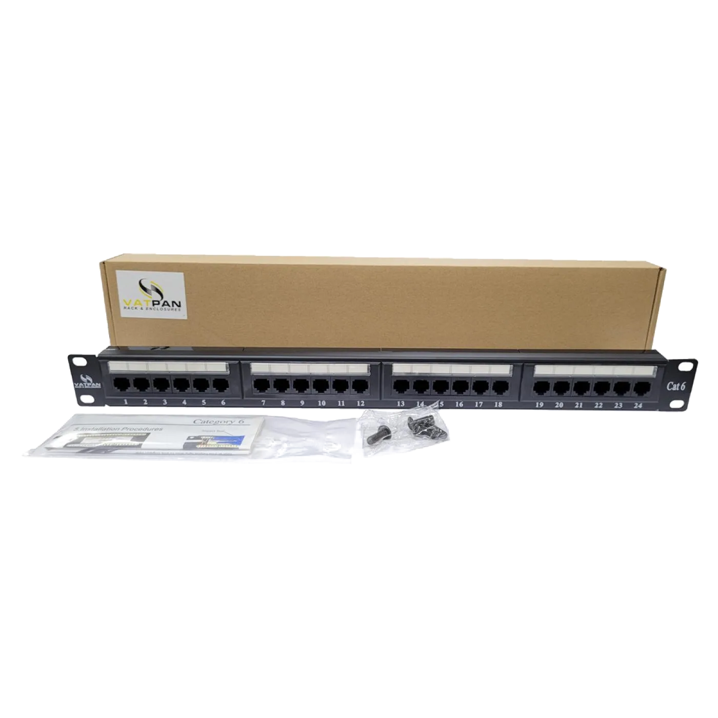 19" 24 Port Cat6 Patch Panel Dolu
