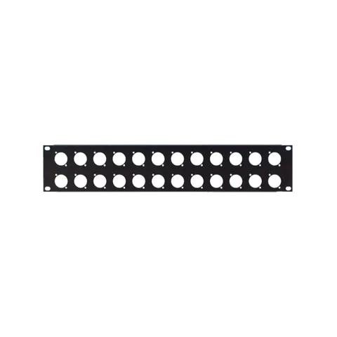 19" 2U 24 Port XLR Patch Panel