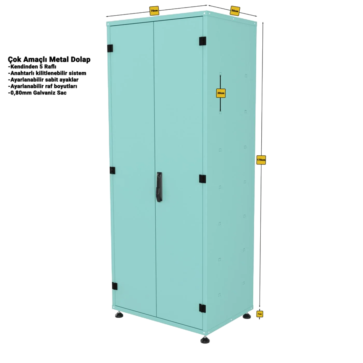Dikili Tip Çok Amaçlı Dolap RAL 6027 — 3