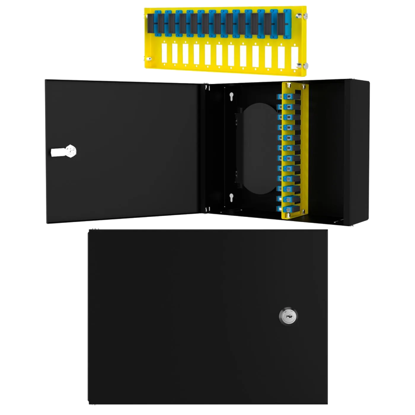 Duvar Tipi 12 Port SC Duplex Fiber Optik Kutu Dolu Set