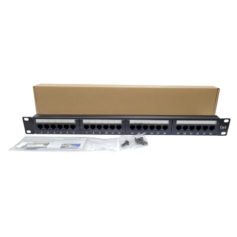 19" 24 Port Cat6 Patch Panel Dolu