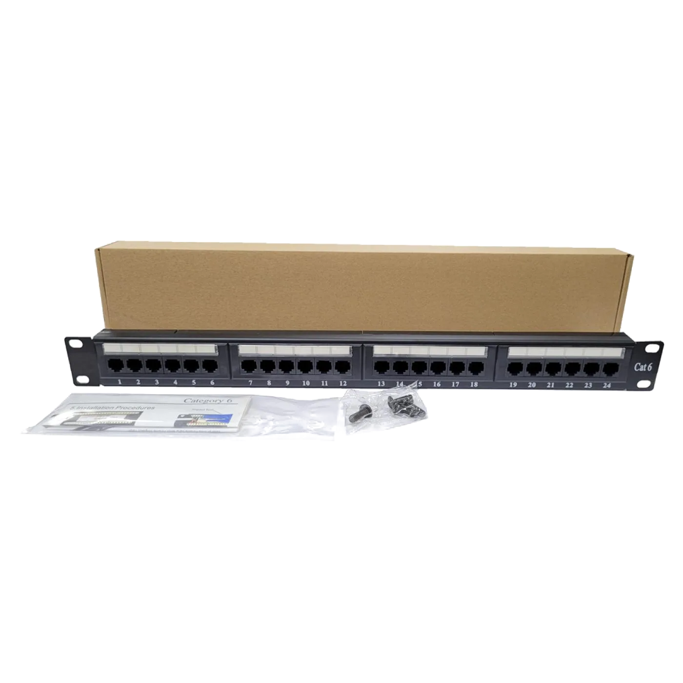 19" 24 Port Cat6 Patch Panel Dolu