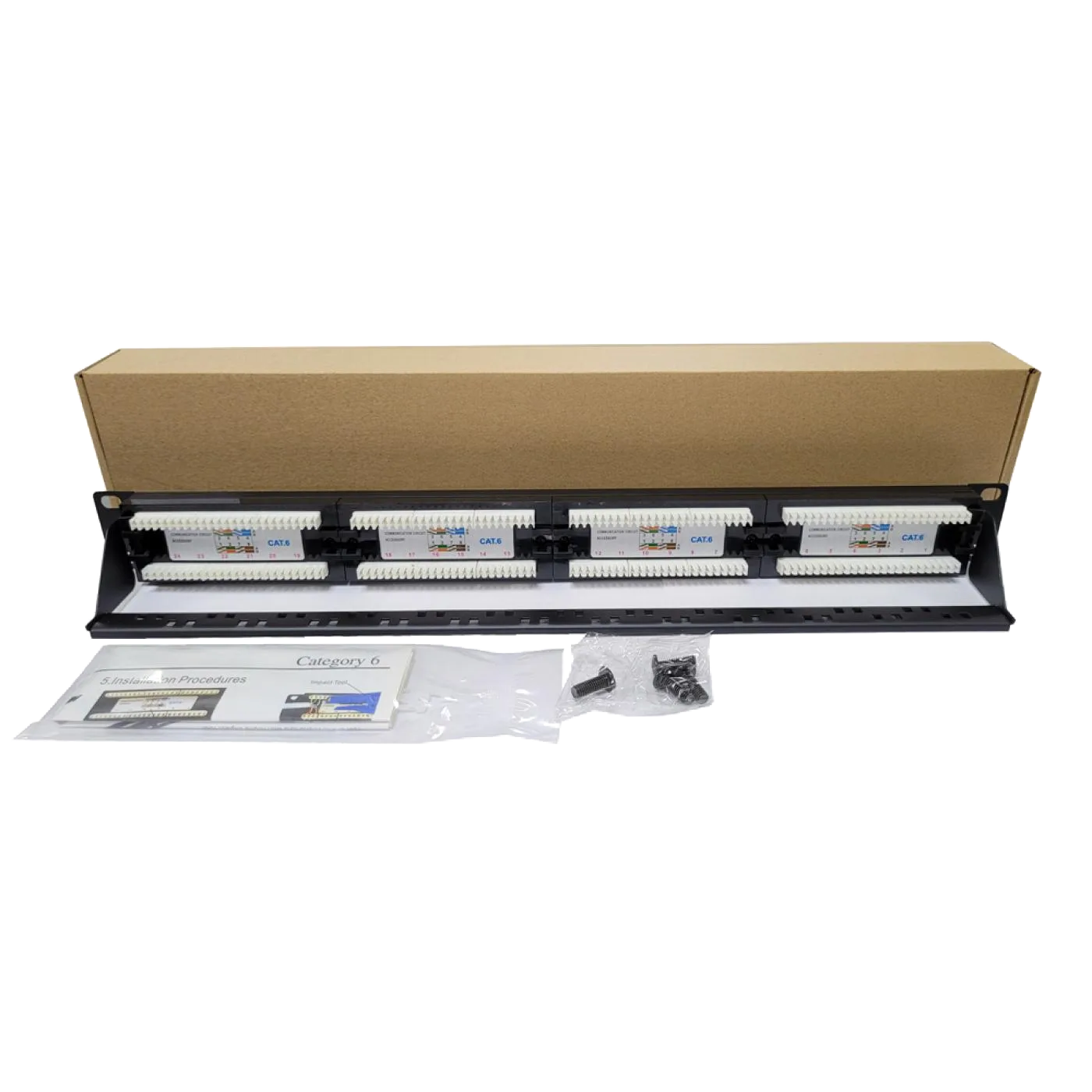 19" 24 Port Cat6 Patch Panel Dolu — 2