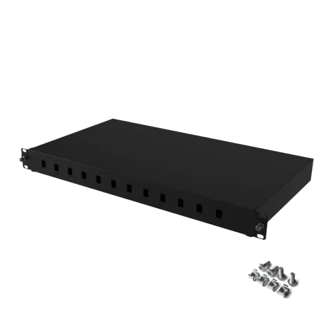 19" 1U 12 Port SC Simplex Fiber Optik Patch Panel(Boş)