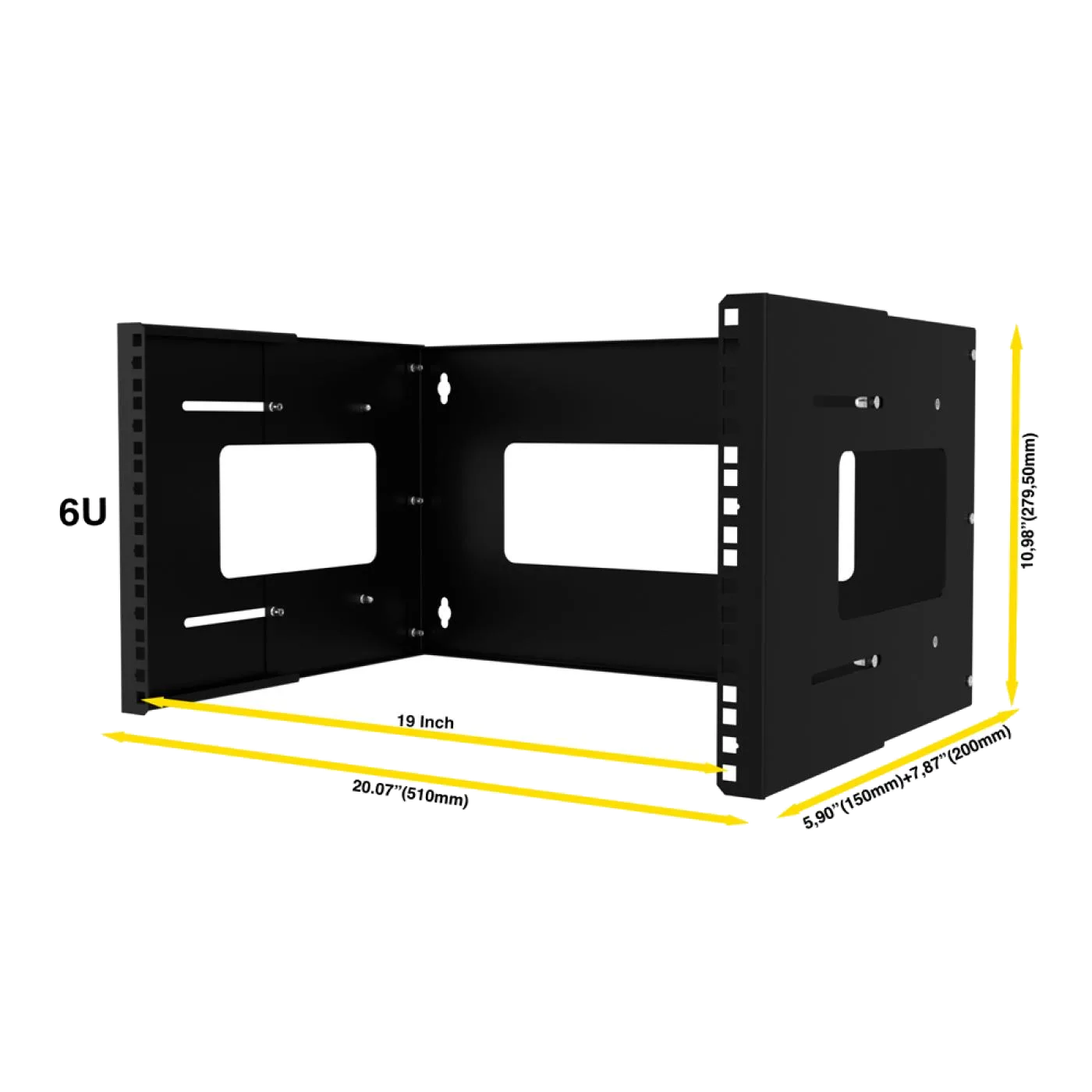 6U 19" Duvar Tipi Open Rack Kabinet — 2