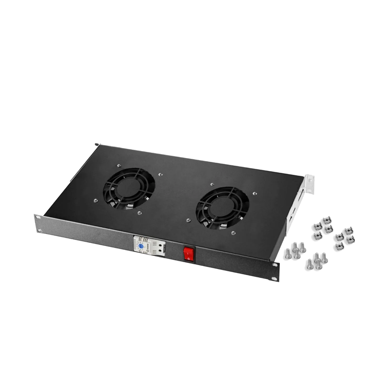 19" 2li Fan Ara Modülü Termostatlı On/Off Switch