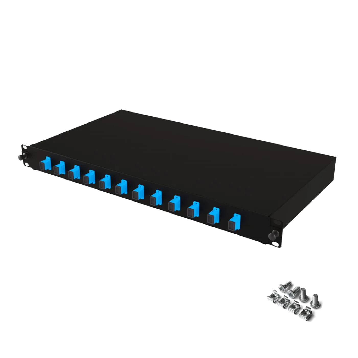 19" 1U 12 Port SC Simplex Fiber Optik Patch Panel Full(Dolu) — 7