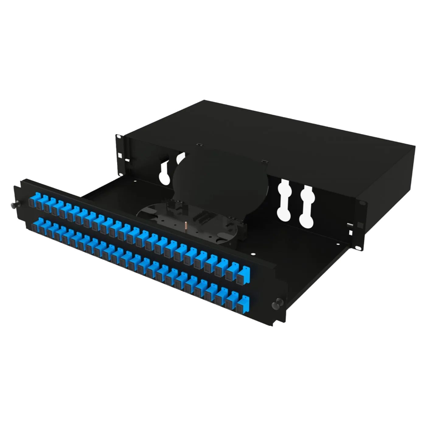 19" 2U 48 Port SC Simplex Fiber Optik Patch Panel Full(Dolu) — 3