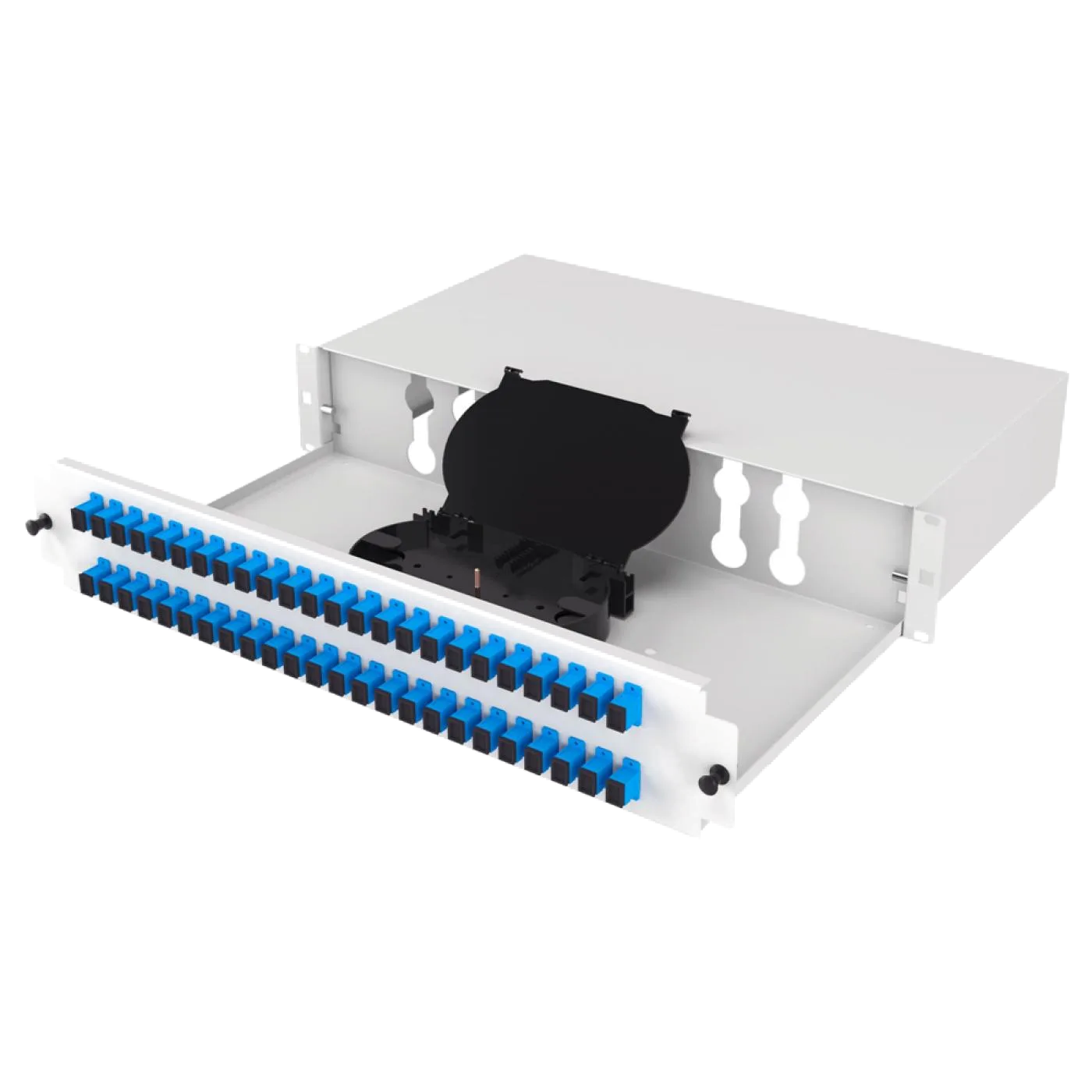 19" 2U 48 Port SC Simplex Fiber Optik Patch Panel Full(Dolu) — 5