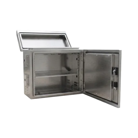 7U 19" 250mm Outdoor Mobese Direk Tipi Paslanmaz Rack Kabinet Çift Cidarlı